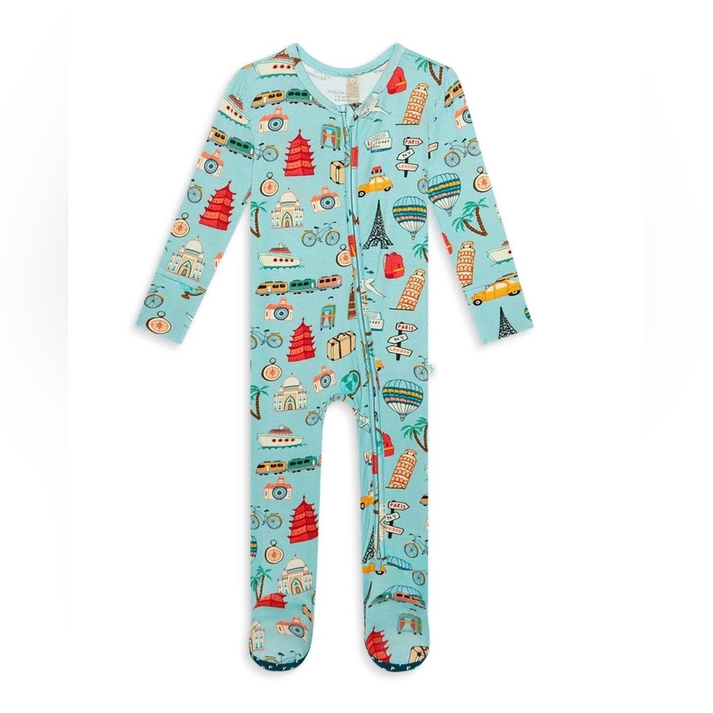 Posh Peanut Around the World Bamboo 2 way zipper Baby zippy sleeper pajama